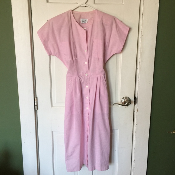 VINTAGE Jody CA Front Button Down Belted Dress - Picture 1 of 6
